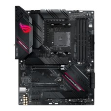   	     	AMD B550 Ryzen AM4 Gaming ATX motherboard with PCIe 4.0, 12+2 teamed power stages, Intel 2.5 Gb Ethernet, WiFi 6E, Two-Way AI Noise Cancelation, dual M.2 slots with heatsinks, SATA 6 Gbps, USB 3.2 Gen 2 and Aura Sync RGB lighting    	  