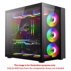   	  	  	  	Infinity Mid-Tower ATX PC Black Gaming Case Bundle With 6 x ARGB Fans Included    	     	  		Infinity With 6 x Dual-Ring ARGB Fans - The GameMax Infinity is an excellent fit for gamers who love ARGB, included inside the box are 6 x D