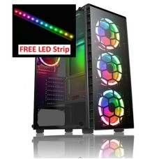   	     	  	Raider Mid-Tower Gaming Case 4 x Halo Spectrum RGB Fans Tempered Glass Front and Side MB SYNC  	     	  		Stylish Exterior - 4mm thick tempered glass front panel and a full tempered glass left side panel not only gives the 