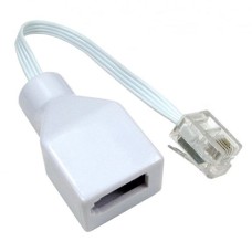   	  	  	RJ11 Plug to BT socket adapter cable version allowing more flexibility over a rigid adapter.  	     	  		  			BT Socket to RJ11 Plug  		  			Length: 15cm  		  			White ABS shell  		  			Gold Flashed Contacts  	      	   