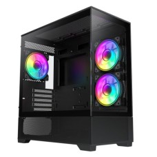   	  	  	  	Vista Mini Black MATX Gaming Case with Tempered Glass Front and Side Panels, 3 x 120mm Dual-Ring Infinity Fans and GameMax V4.0 ARGB PWM 9 Port Fan Hub Included  	     	  		Three Infinity 120mm ARGB Dual-Ring Black Fans Bundled - This ver