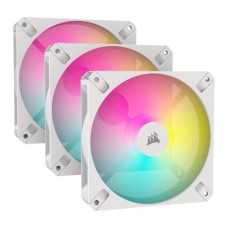   	  	  	iCUE AR120 Digital RGB 120mm PWM Fan, Triple Pack, White    	  		3-pin ARGB adapter included for easy motherboard RGB control  	  		PWM-controlled fan speeds up to 1,850 RPM  	  		8 Individually addressable RGB LEDs      	     	     	&n