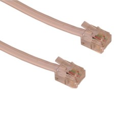   	  	Telephone cable with an RJ11 connector at each end. The cable can be used to connect a telephone to a wall socket with an RJ11 connector, for example.  