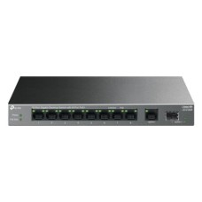   	  	  	  	10-Port Gigabit Desktop Switch with 8-Port PoE+  	     	  		Full Gigabit Ports: 9x gigabit auto-negotiation RJ45 Ethernet ports and 1x gigabit SFP port provide up to 20 Gbps switching capacity.  	  		61 W PoE Budget: Eight gigabit 802.3af