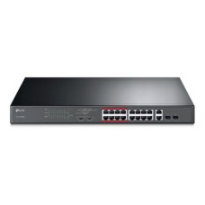   	  	Easy to Use PoE Switch with Innovative Design    	  	Up To 250m Data and Power Transmission for Surveillance    	  		16 PoE+ 10/100Mbps RJ45 ports, 2 Gigabit RJ45 ports and 2 combo Gigabit SFP slots  	  		Up to 250m data and power transmission under