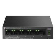   	  	  	5-Port Gigabit Desktop Switch with 4-Port PoE+    	  		Full Gigabit Ports: Five gigabit augo-negotiation ports provide up to 10 Gbps switching capacity.  	  		65 W PoE Budget: Four gigabit 802.3af/at-compliant PoE+ ports easily connect and power 