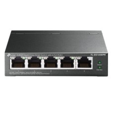   	  	  	5-Port Gigabit Easy Smart Switch with 4-Port PoE+  	     	  		Five 10/100/1000Mbps RJ45 ports   	  		Equipped with four 802.3af/at PoE+ ports with up to 30W for each port, data, and power can be transferred on one single cable  	  		Sup