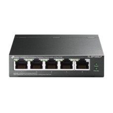   	  	5-Port 10/100Mbps Desktop PoE Switch with 4-Port PoE    	  		5x 10/100 Mbps RJ45 ports  	  		4x PoE ports transfer data and power on individual cables  	  		Works with IEEE 802.3af compliant PDs  	  		Up to 250 m data and power transmitting range un