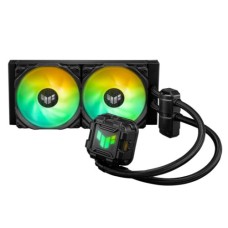   	  	  	  	TUF Gaming LC II 240 ARGB all-in-one liquid CPU cooler with Aura Sync and two TUF Gaming 120mm ARGB radiator fans    	  		TUF Gaming radiator fans upgraded with brighter Gen2 ARGB lighting, and grooved fins for improved airflow and lower noise